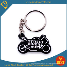 Die Casting Promotional Motorcycle Shape 3 D PVC Key Chain in Black with High Quality